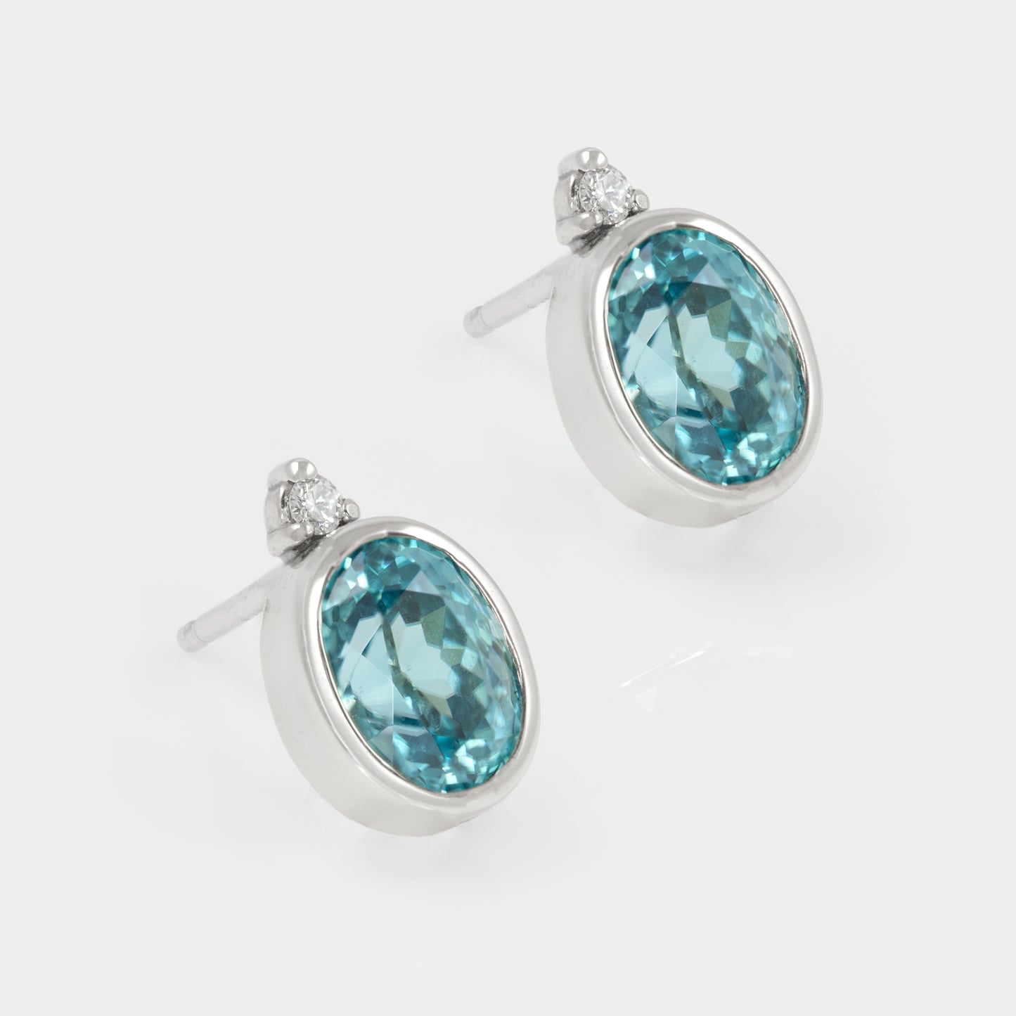 Blue Zircon Stud Earrings
