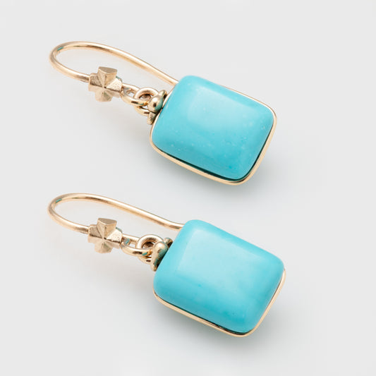 Turquoise Fairy Cross Earrings