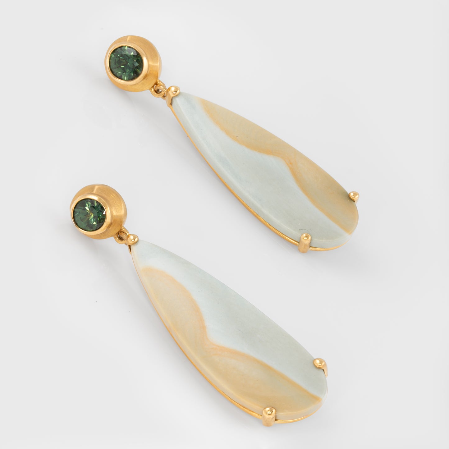 Imperial Jasper & Sapphire Earrings