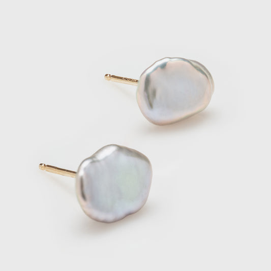 Silver Keishi Pearl Studs