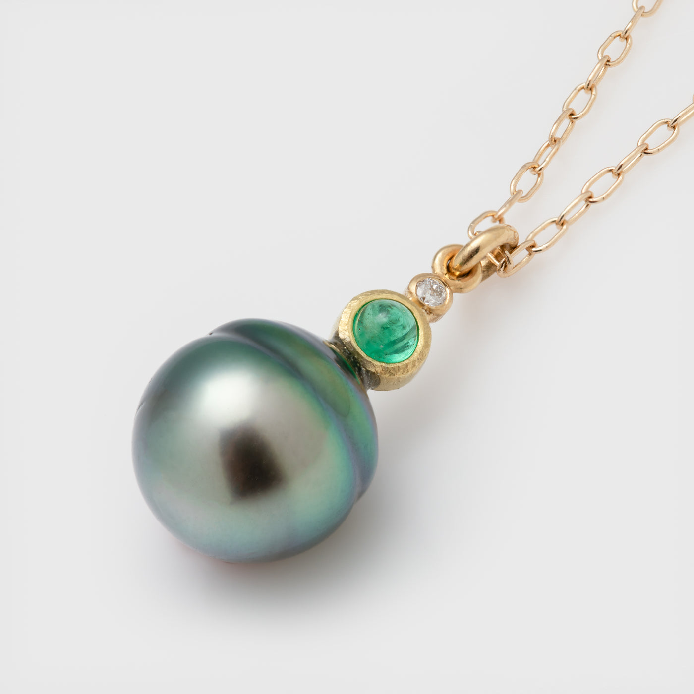 Tahitian Pearl & Emerald Necklace