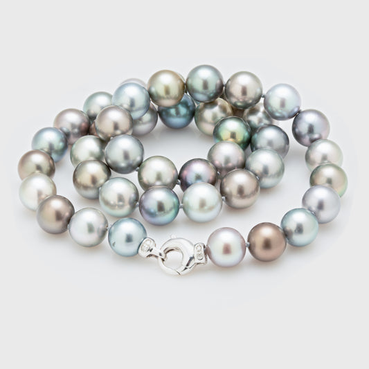 Black & Green-Gray Tahitian Pearl Necklace
