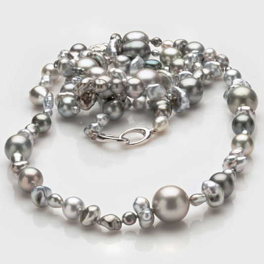 Mixed Tahitian and Keshi Pearl Necklace