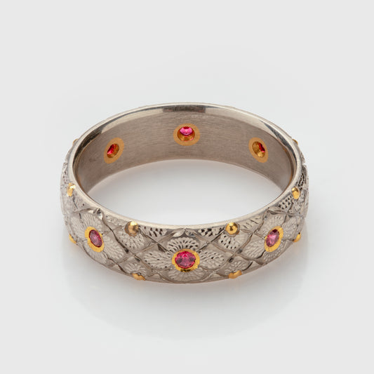 "Forest Flower" Ruby Band