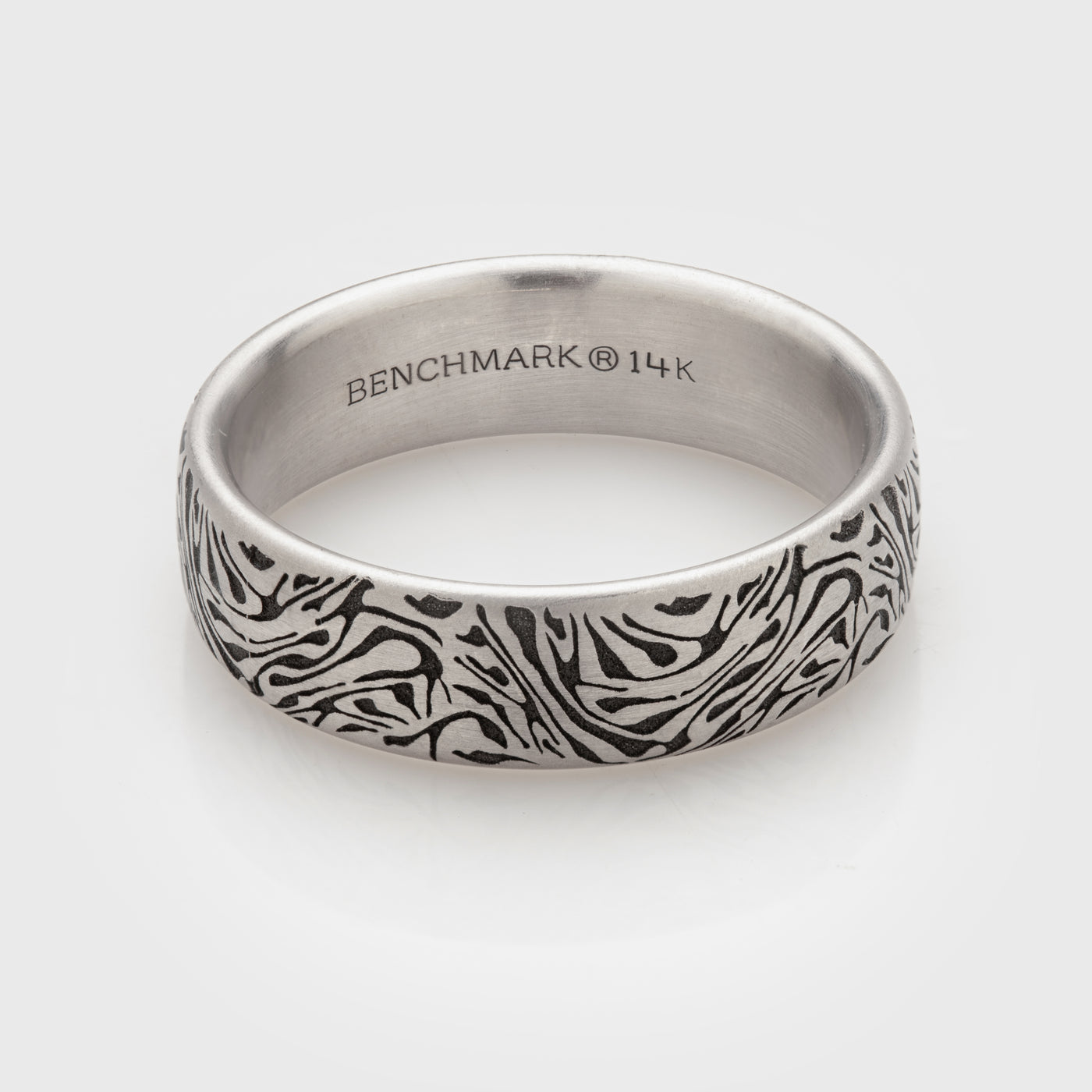 Mokume White Gold Band