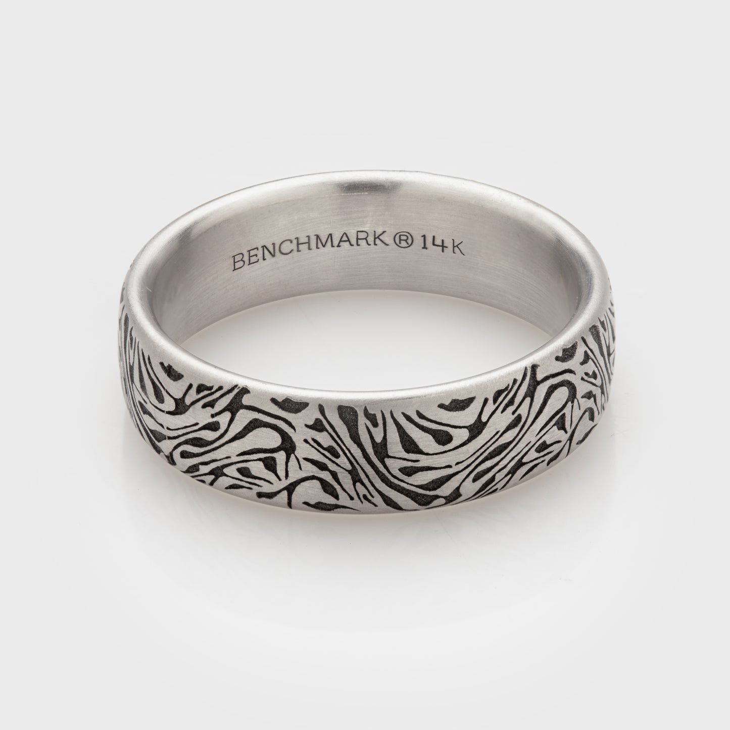 Mokume White Gold Band