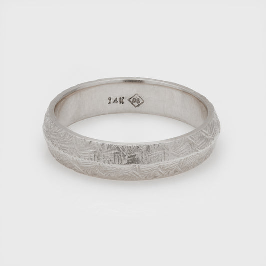 Matte White Gold Pattern Ring
