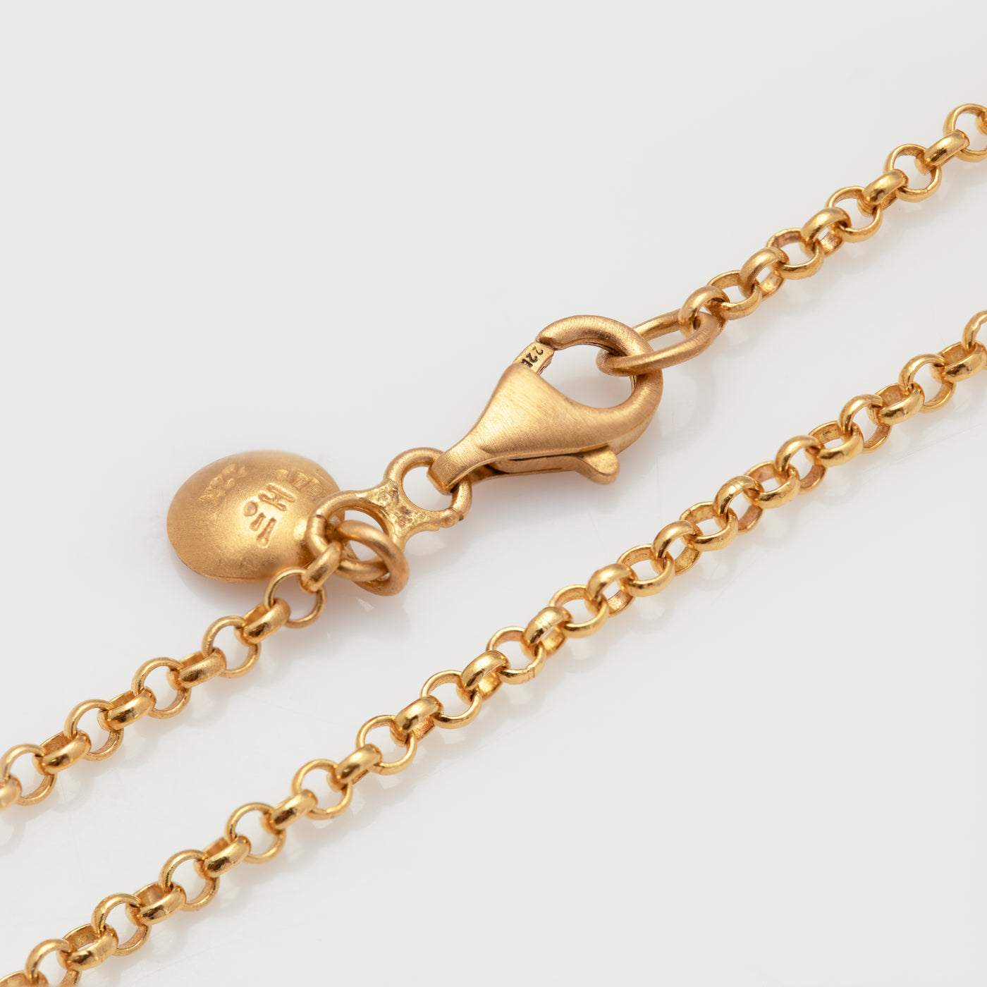 22K Satin Finish Gold Rolo Chain