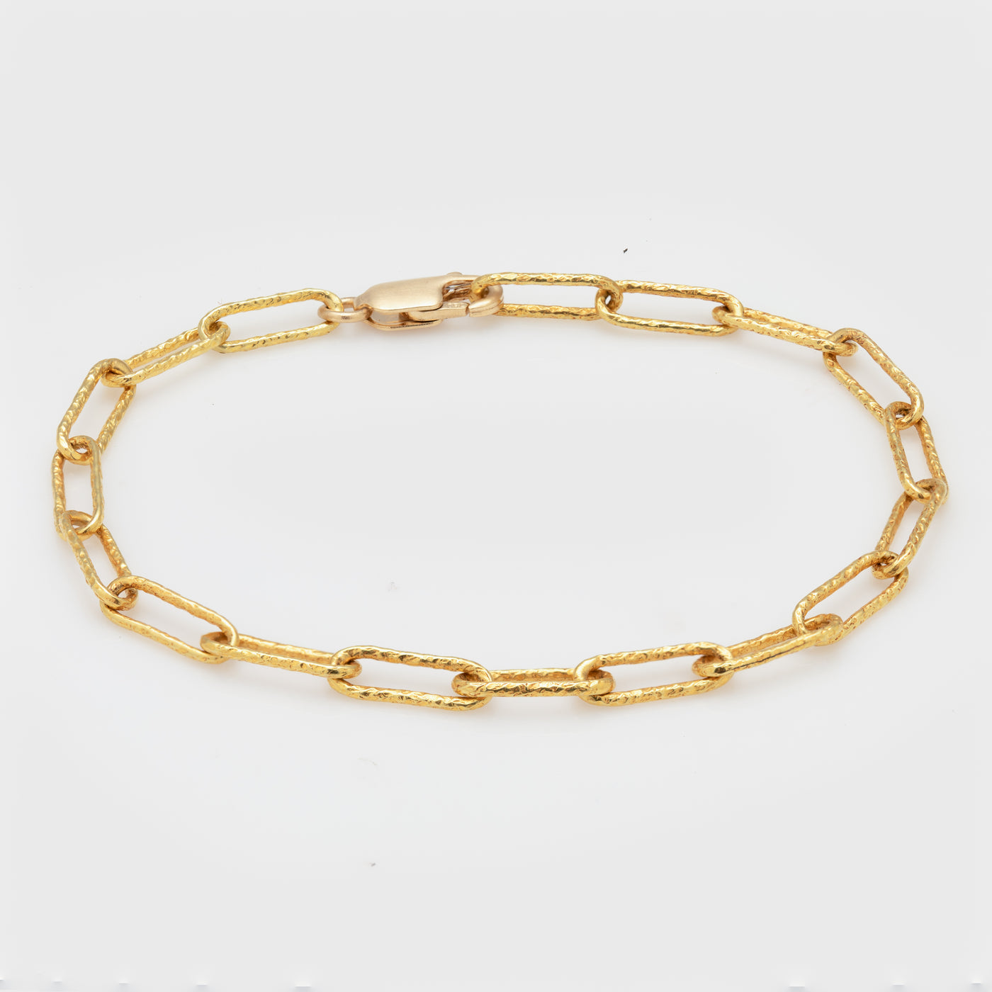 Hammered Paperclip Link Bracelet