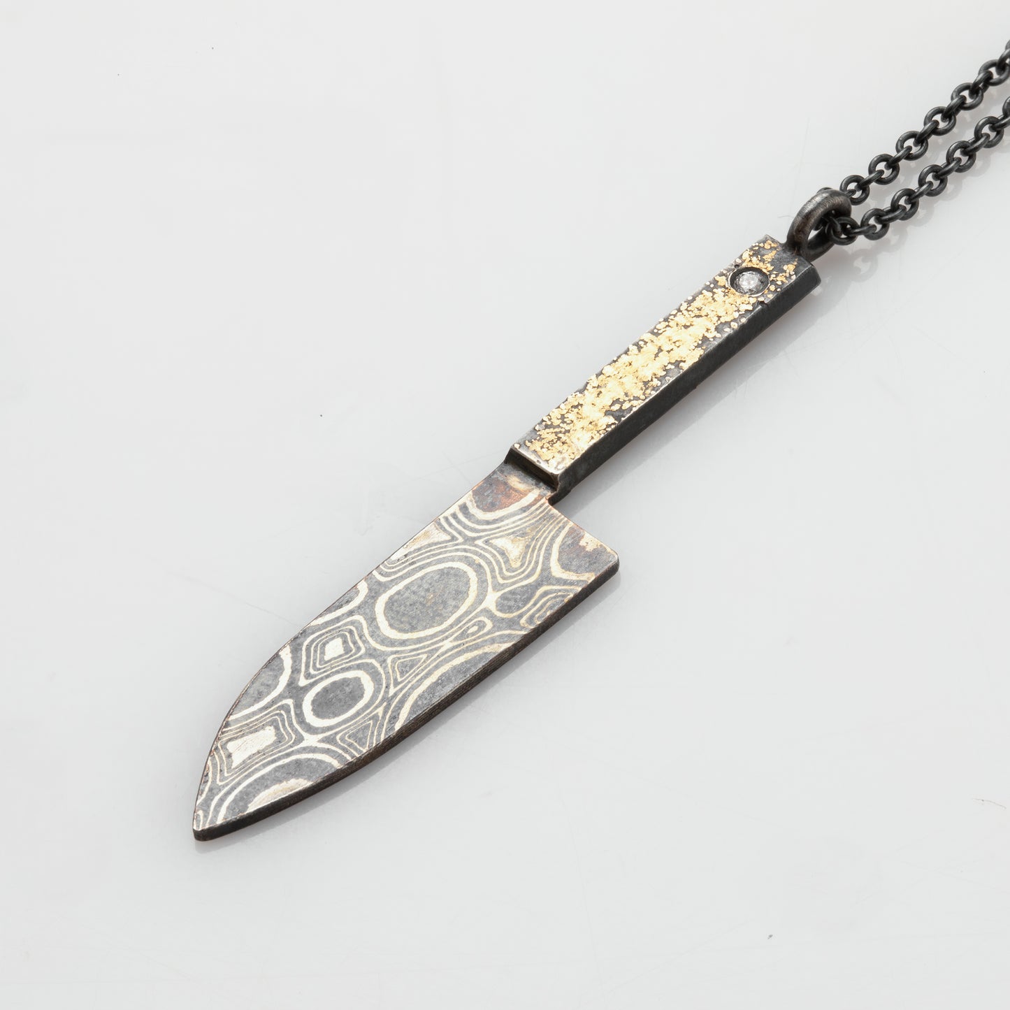 Mokume Gane "Chef Knife" Pendant