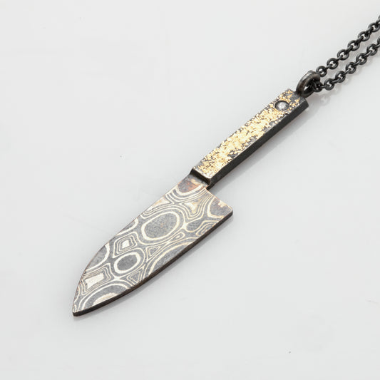 Mokume Gane "Chef Knife" Pendant