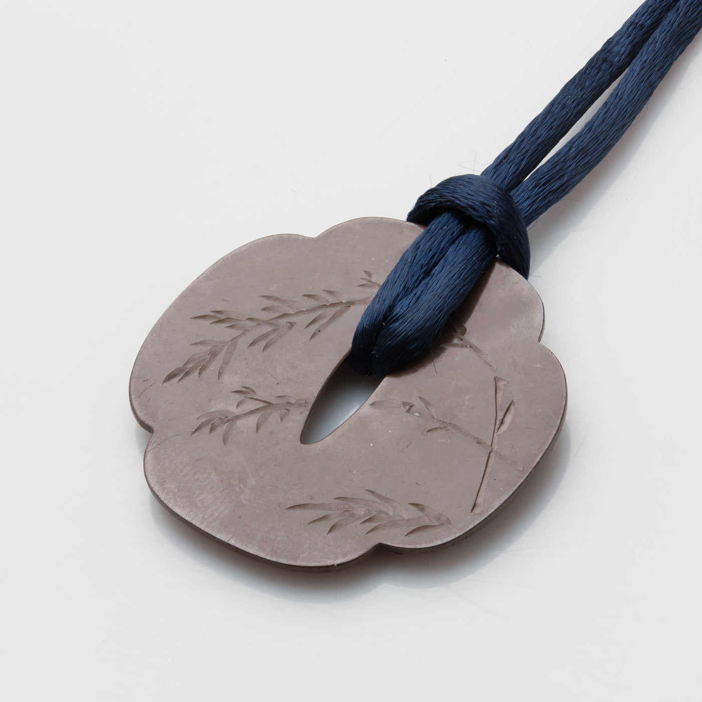 Bamboo Blossom Tsuba Pendant