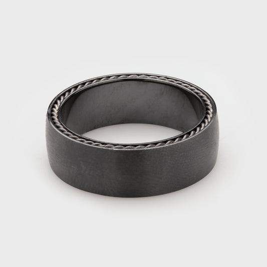 Titanium Band with Rope Accents