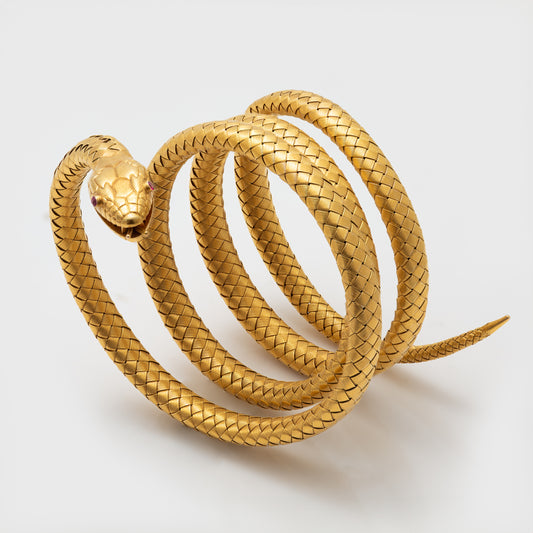 Vintage Triple Wrap Woven Snake Bracelet