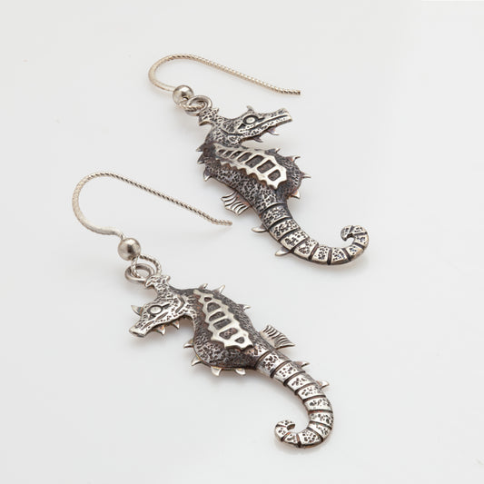 Hand Fabricated Seahorse Earrings