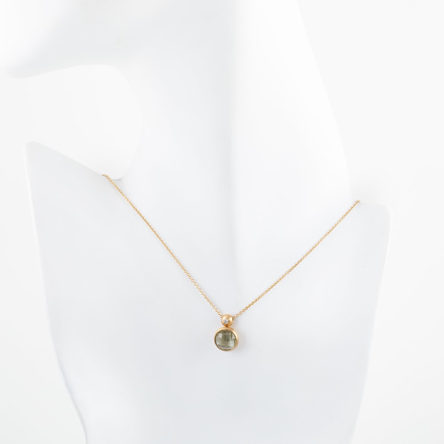 Round Green Amethyst Necklace