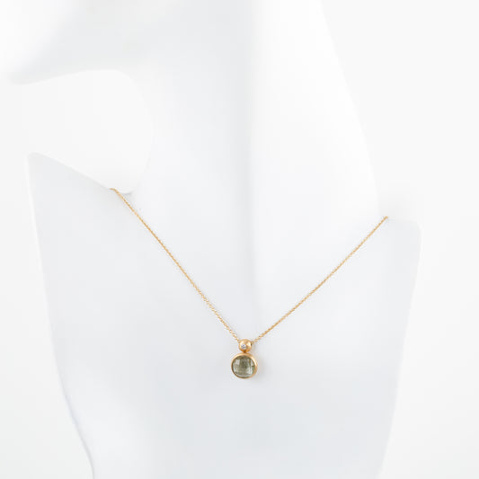 Round Green Amethyst Necklace