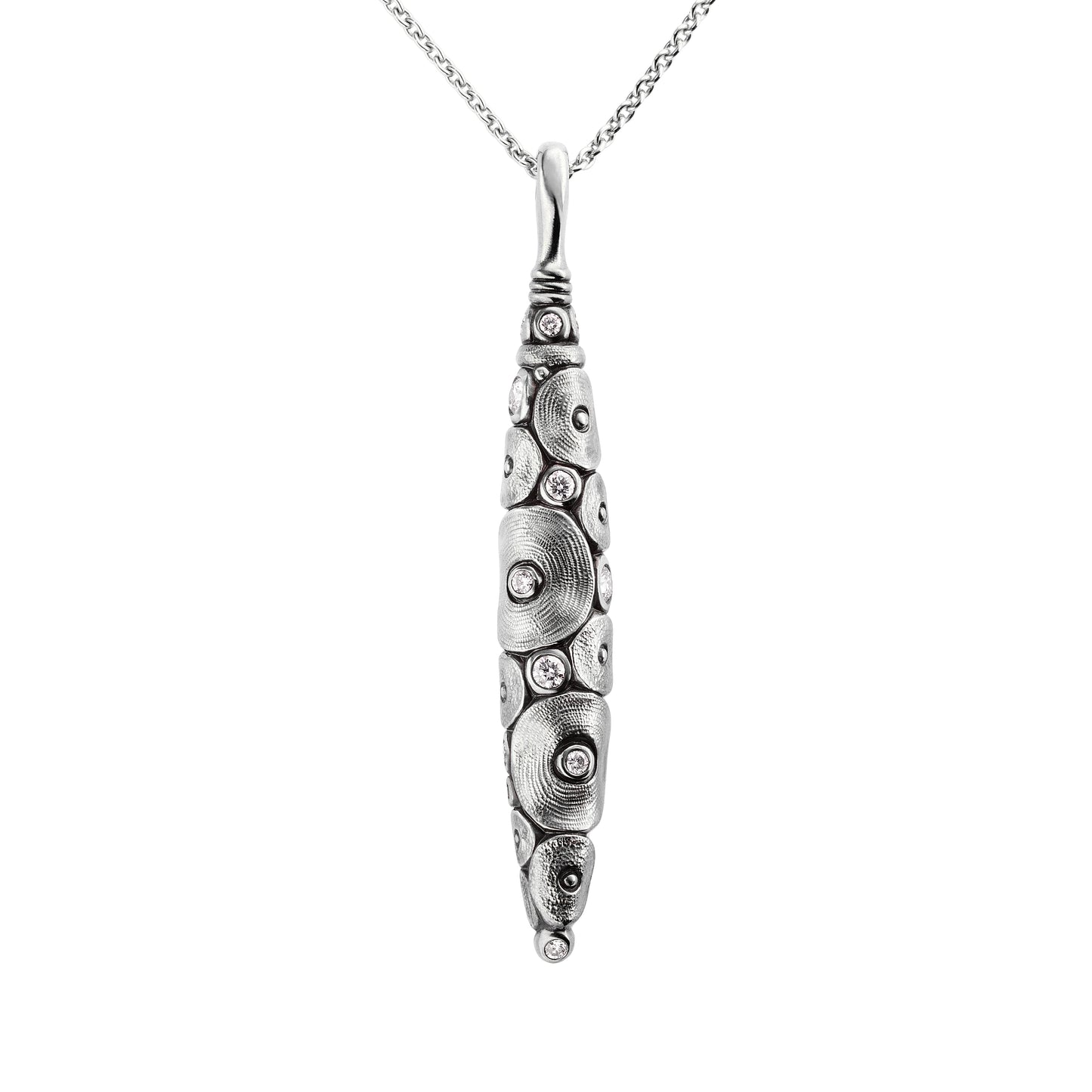 Platinum "Shark" Diamond Pendant & Chain