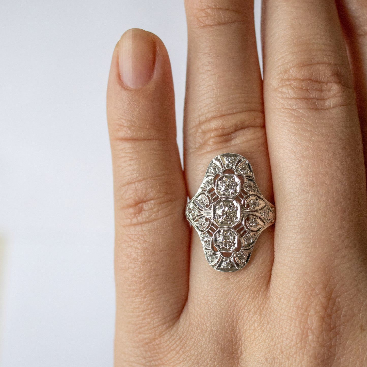 Art Deco Diamond Ring in Platinum