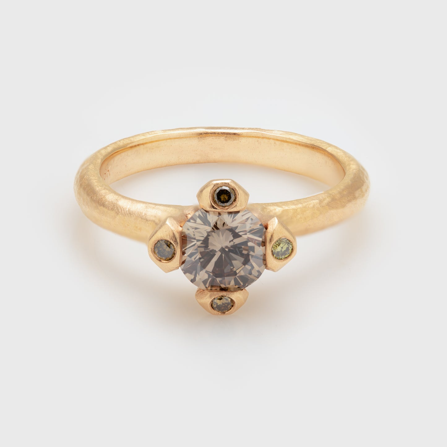 Matte Finished Champagne Diamond Ring