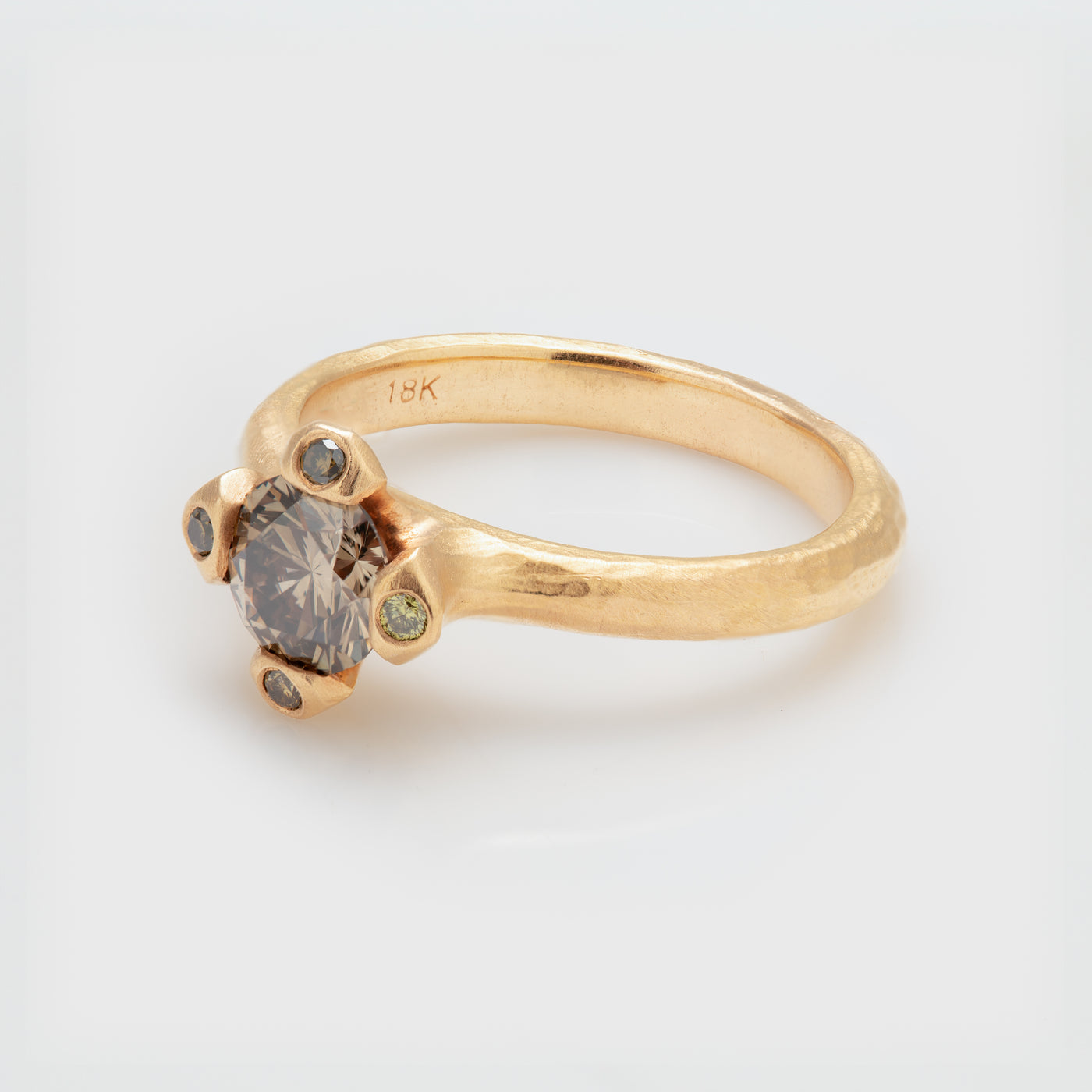 Matte Finished Champagne Diamond Ring
