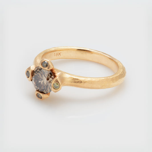 Matte Finished Champagne Diamond Ring