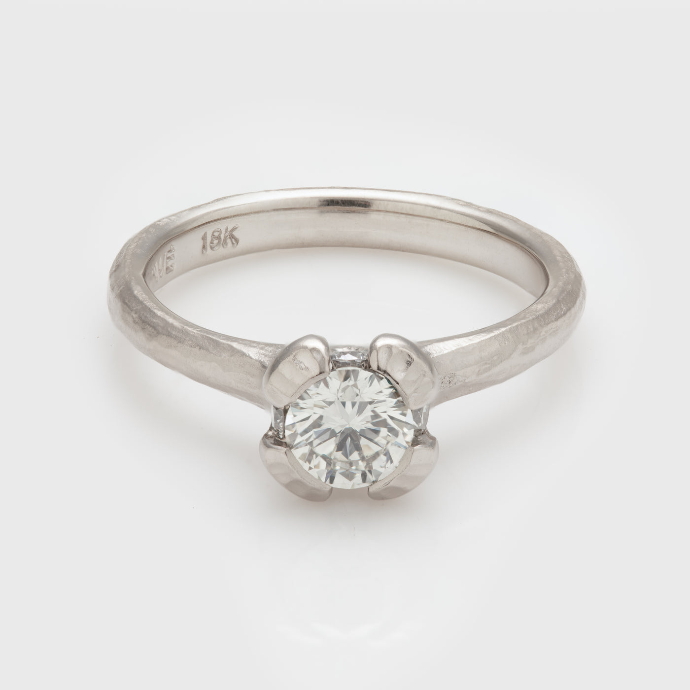 Diamond Ring with Redwood Bark Texture