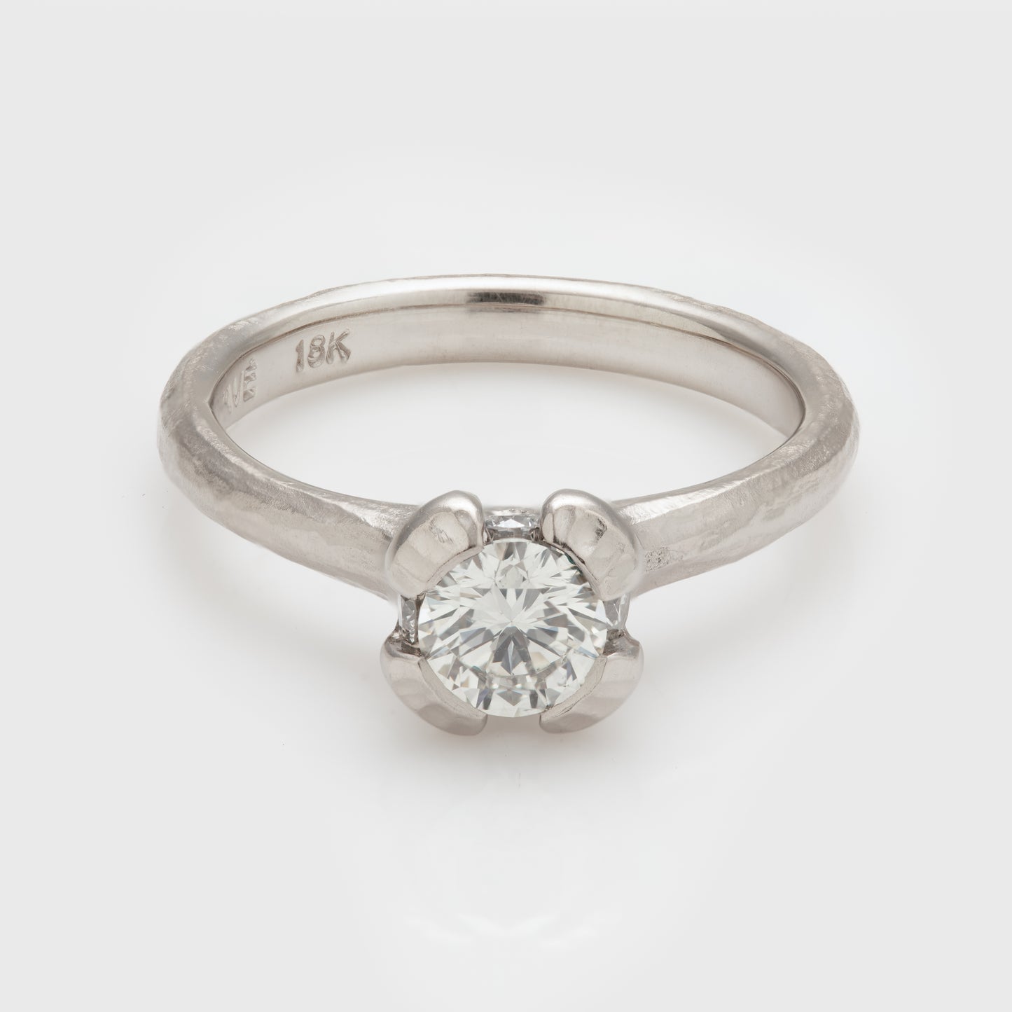 Diamond Ring with Redwood Bark Texture