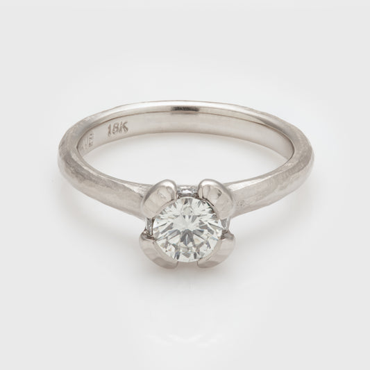 Diamond Ring with Redwood Bark Texture