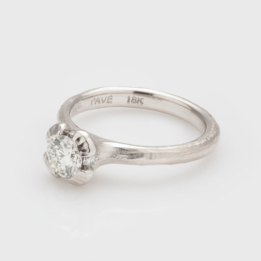 Diamond Ring with Redwood Bark Texture