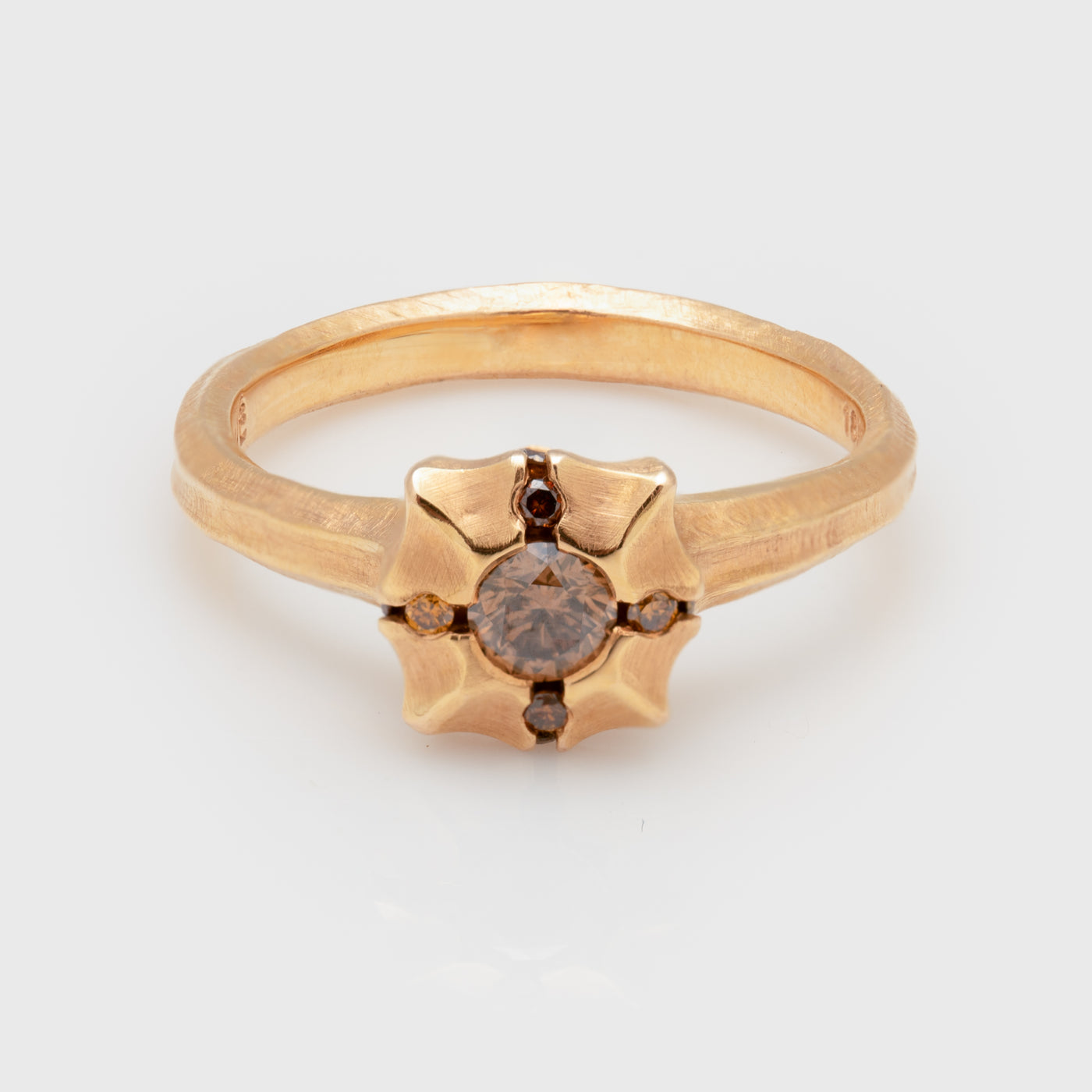 Rose Gold Champagne Diamond Ring
