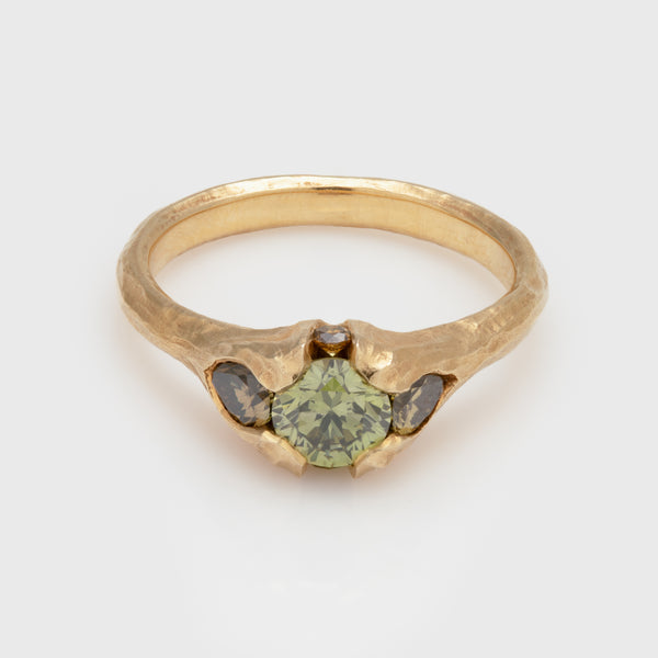 Yellow Green Diamond Ring