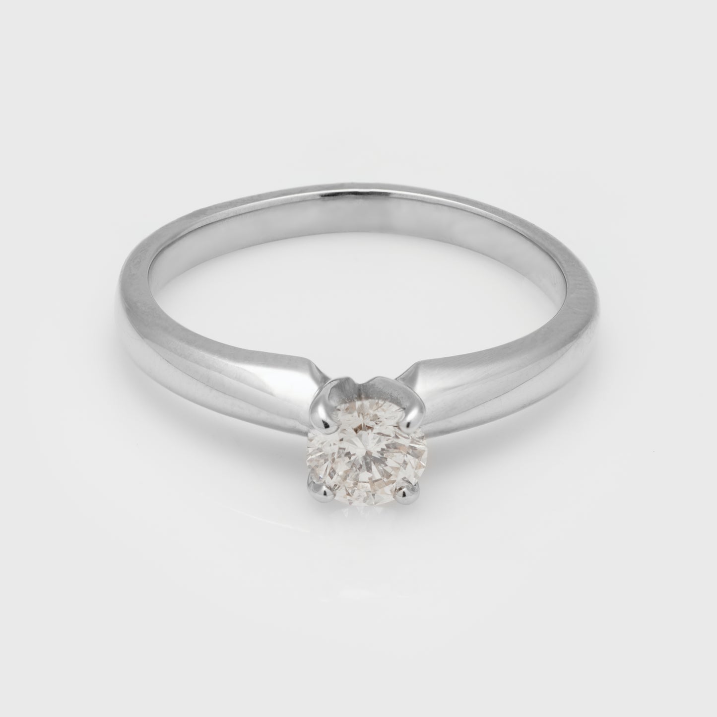 Light Champagne Diamond Solitaire Ring