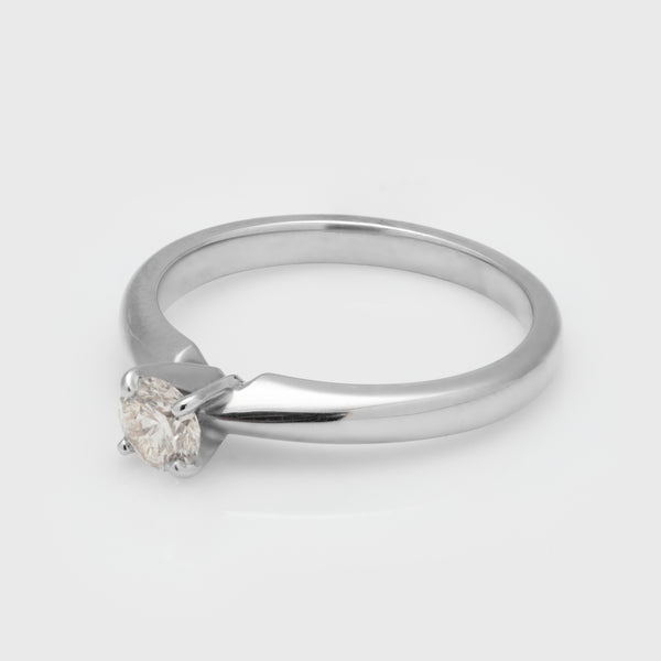 Light Champagne Diamond Solitaire Ring