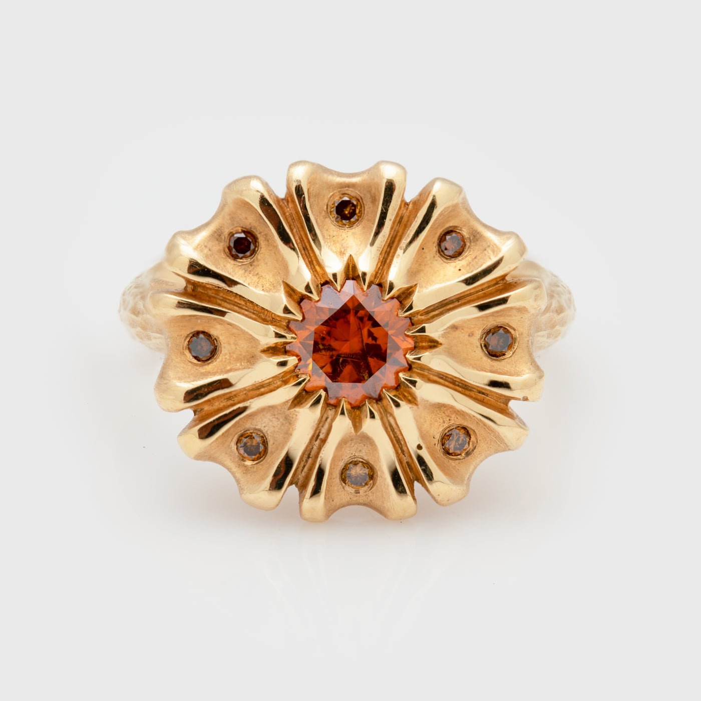 Yellow Gold Orange Diamond Ring