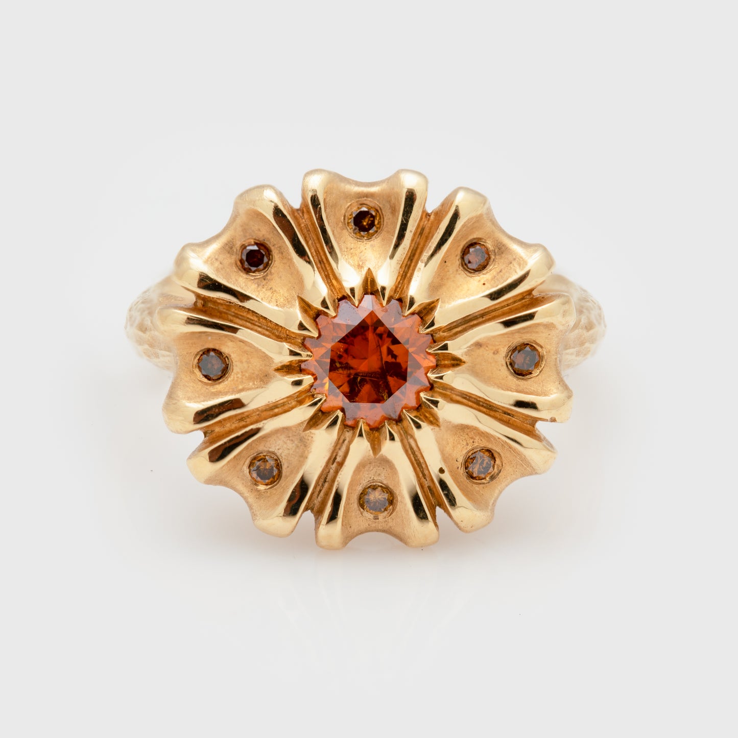 Yellow Gold Orange Diamond Ring