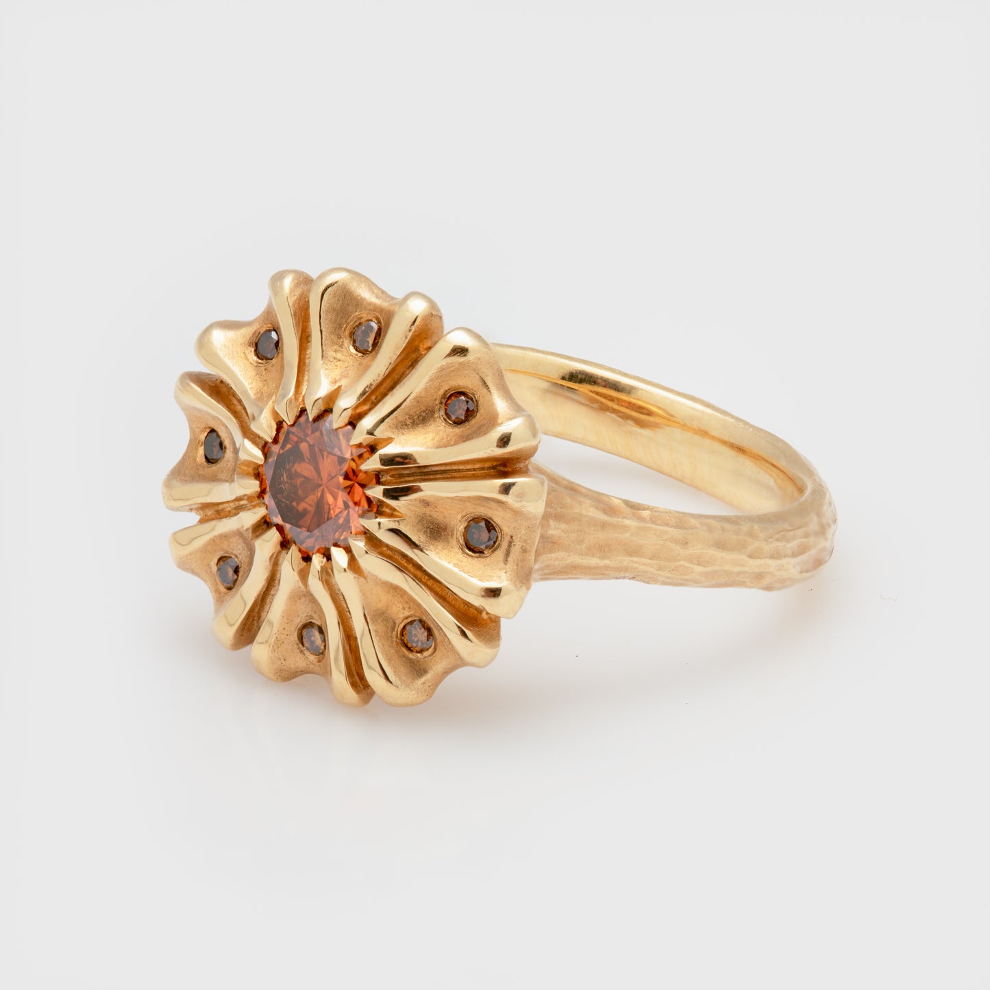 Yellow Gold Orange Diamond Ring