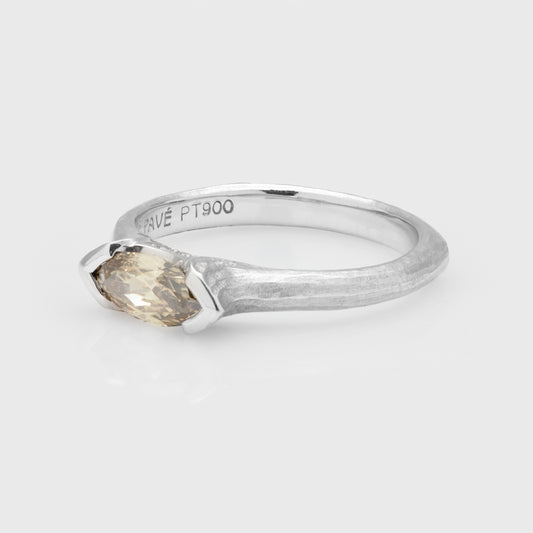 Champagne Marquise cut Diamond Ring