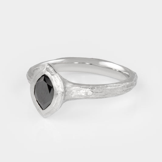 Marquise Black Diamond Ring