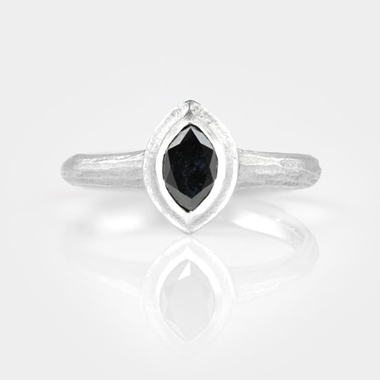 Marquise Black Diamond Ring