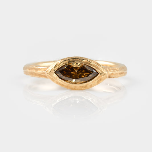 Brown Marquise Diamond Ring