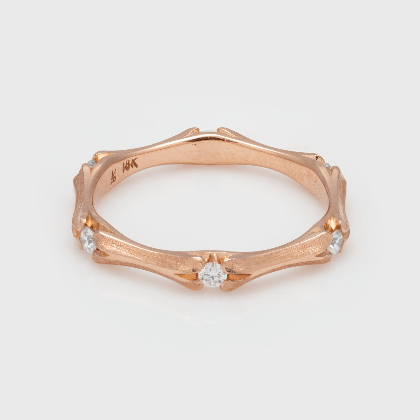 "Athena" Rose Gold & Diamond Band
