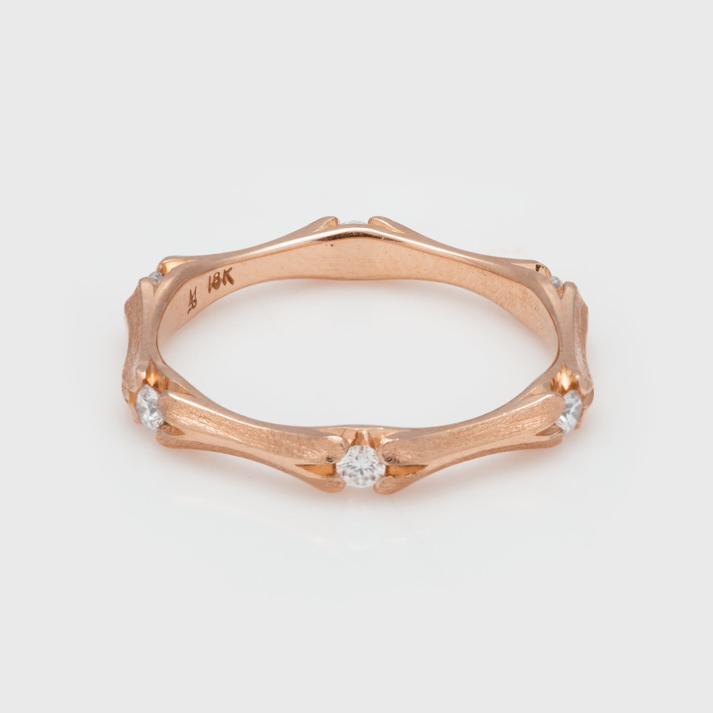 "Athena" Rose Gold & Diamond Band