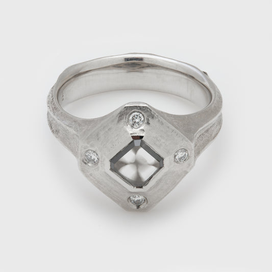 Platinum Diamond Slice Ring