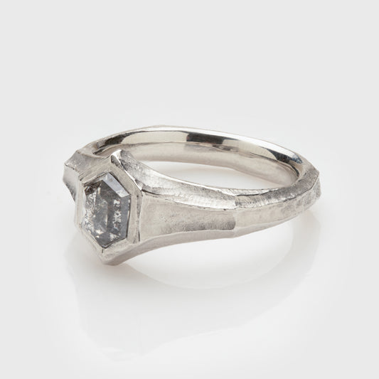 Hexagon Rustic Diamond Ring