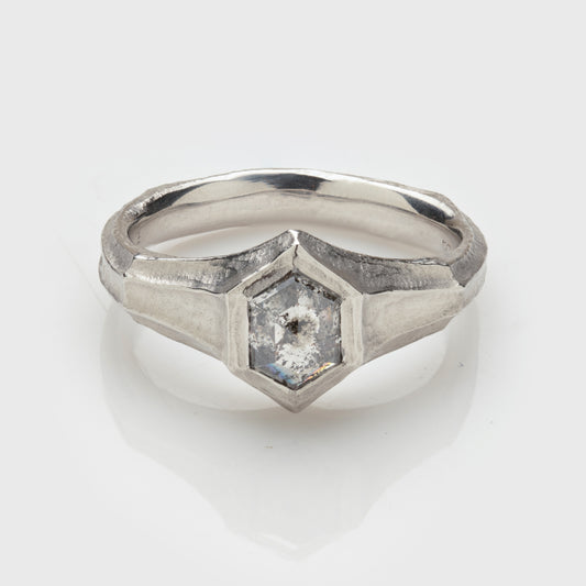 Hexagon Rustic Diamond Ring