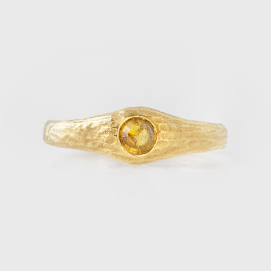 Yellow Diamond Redwood Bark Ring