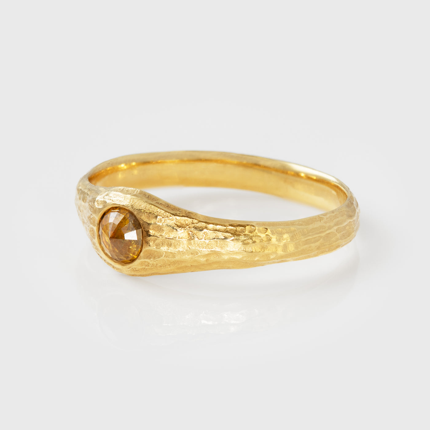 Yellow Diamond Redwood Bark Ring