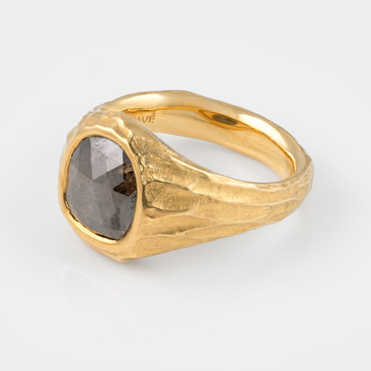 22k Gold Rustic Diamond Ring