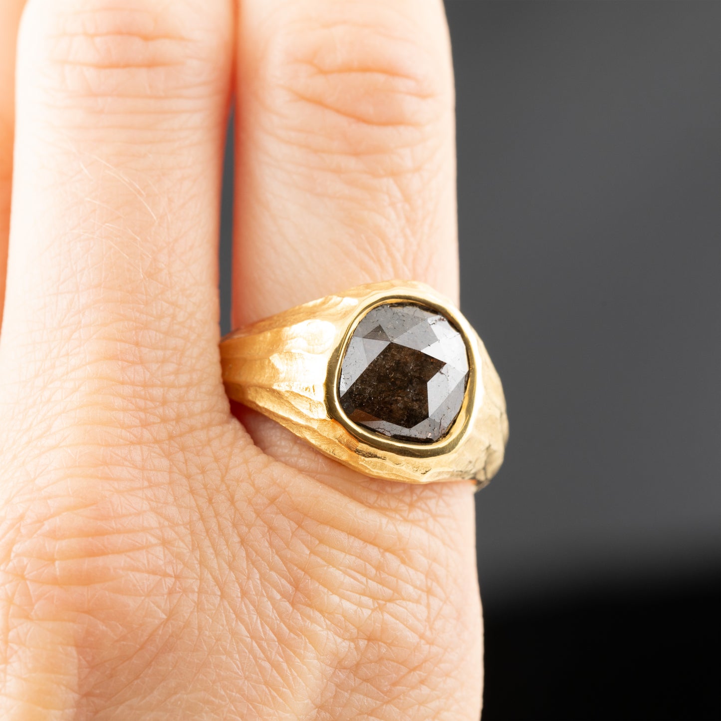Rustic Diamond Redwood Bark Ring